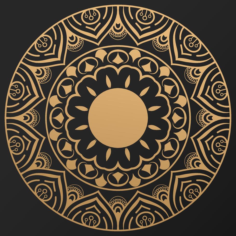 Mandala vector geometric round frame. Oriental ornament luxury design