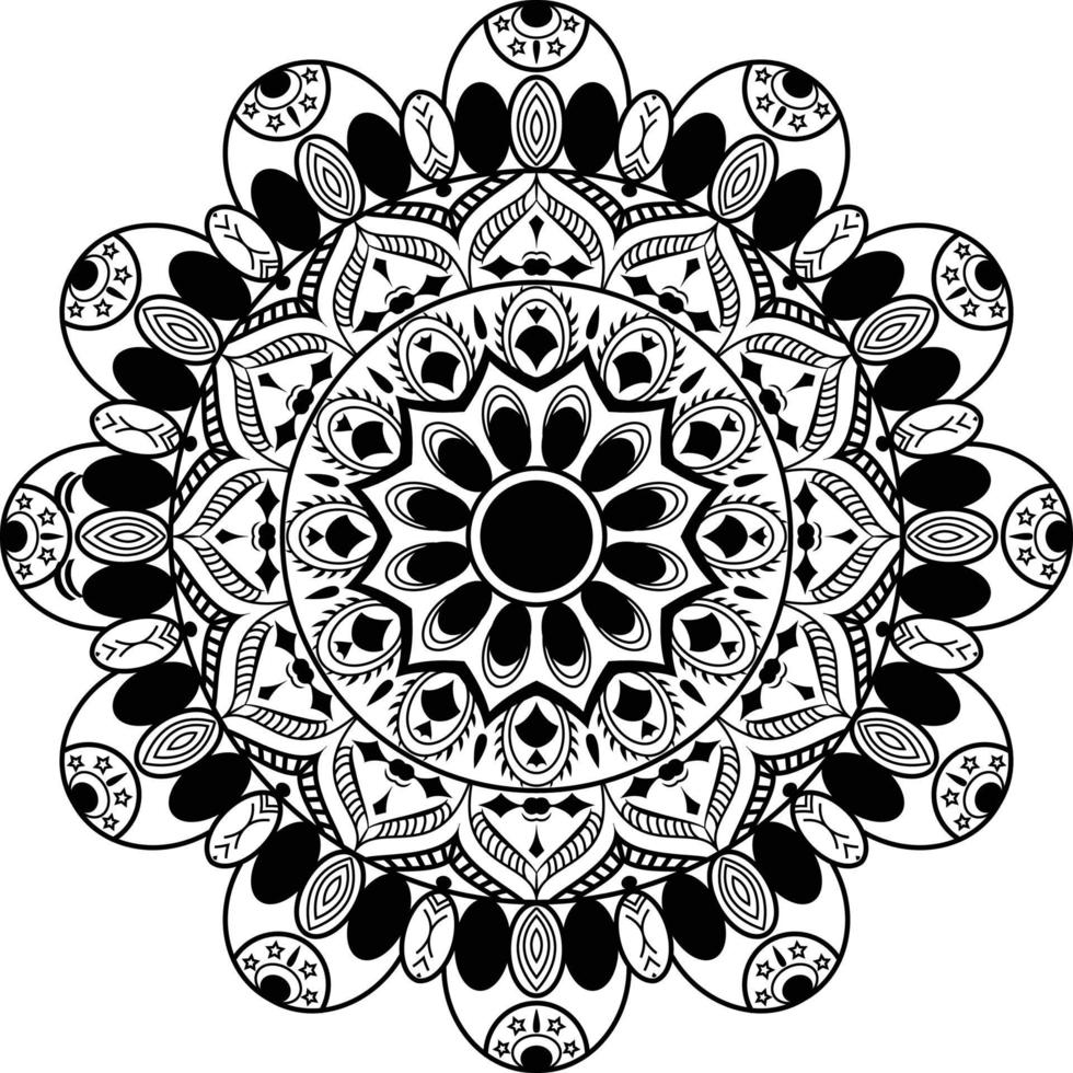 patrón de mandala ornamental con estilo oriental islámico árabe arabesco y motivos indios. ideal para telas y textiles, papel tapiz, mandala floral patrón sin costuras ilustración de dibujo a mano alzada vector