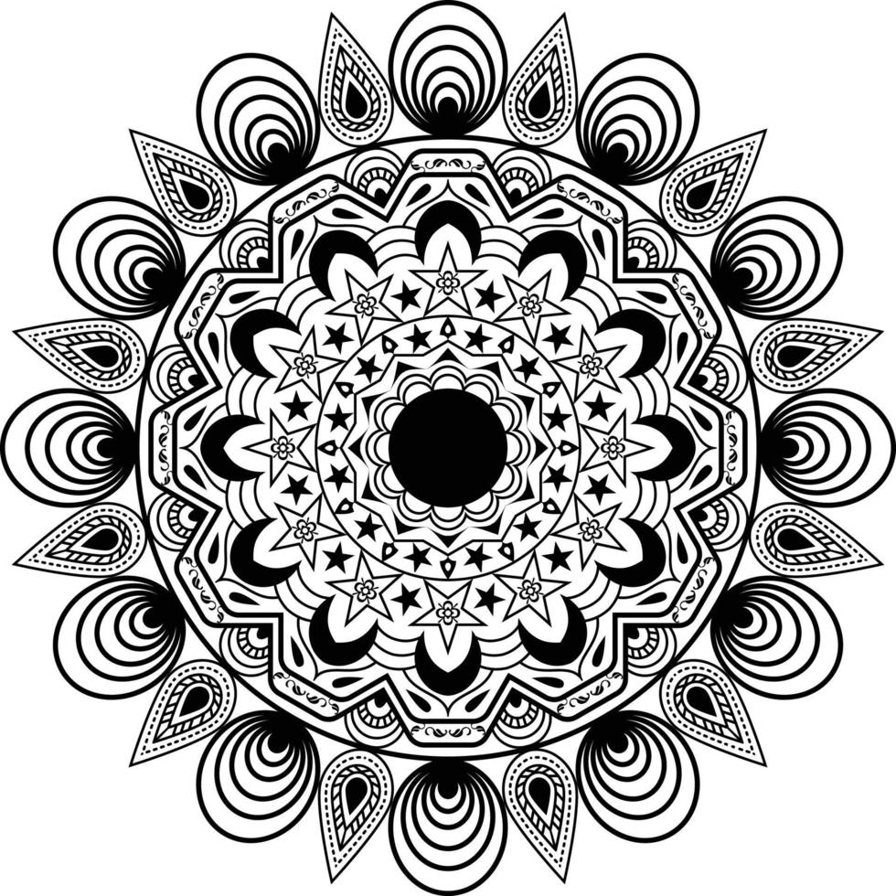 patrón circular en forma de mandala para henna, mehndi, tatuaje, decoración. ornamento decorativo en estilo étnico oriental. página de libro para colorear vector