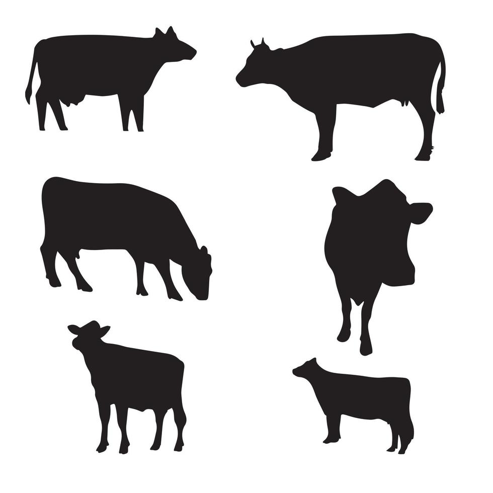 archivo vectorial de silueta de vaca vector