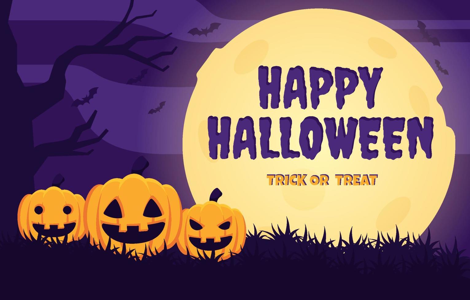 halloween background in flat style design vector