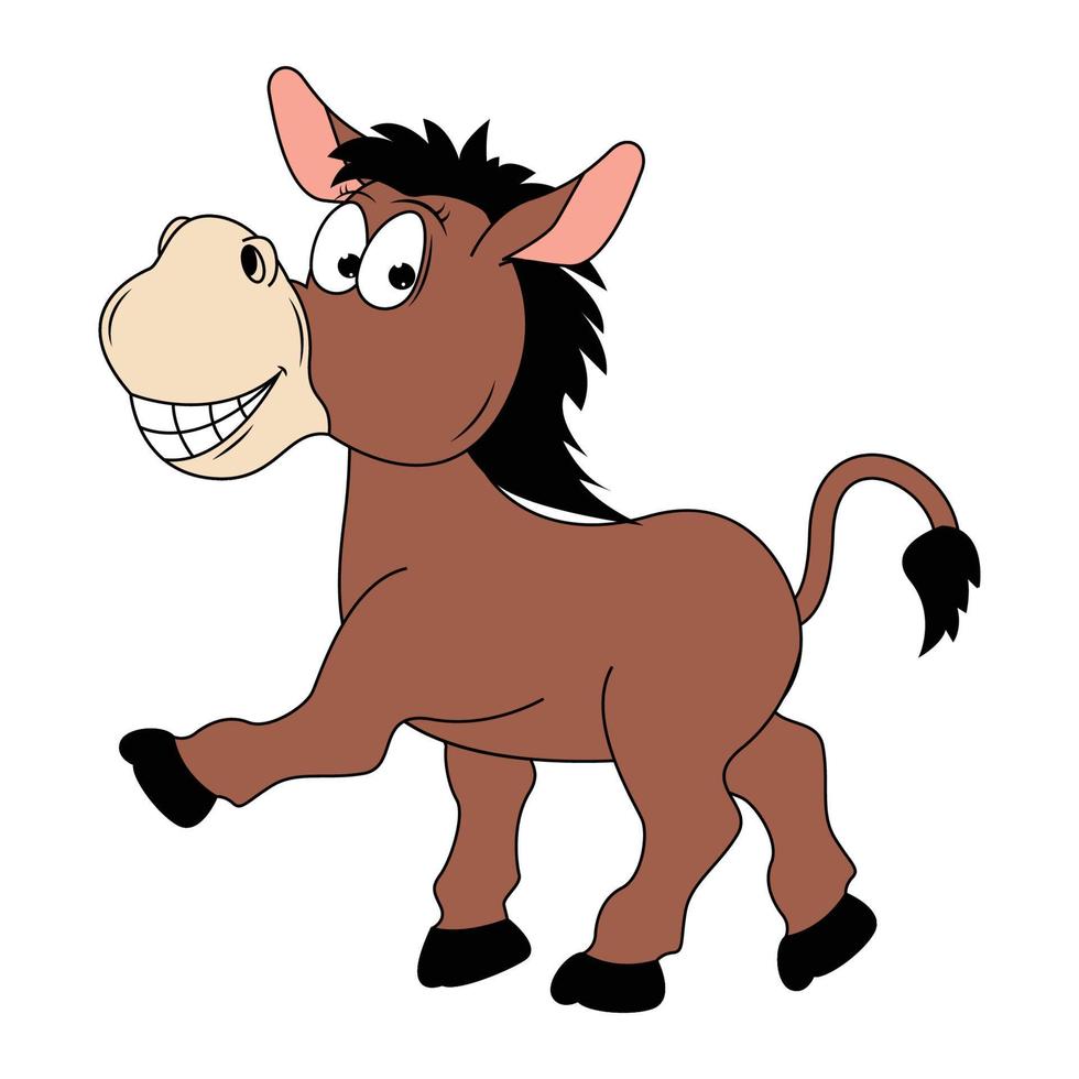 cute horse animal cartoon illustration vector