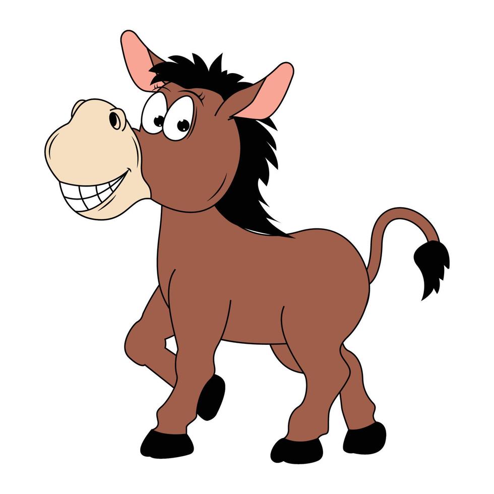 ejemplo lindo de la historieta del animal del caballo vector