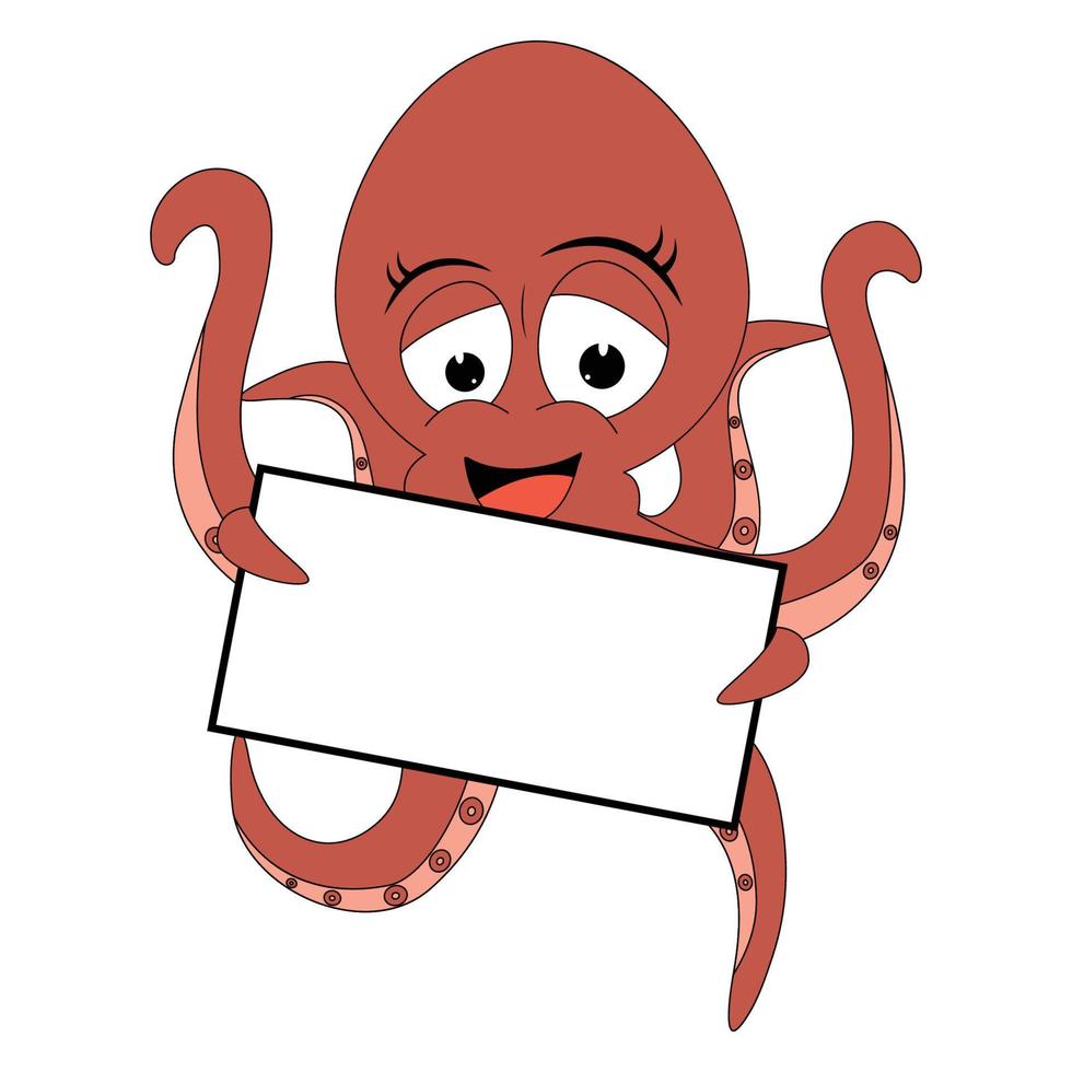 lindo gráfico de dibujos animados de animales de pulpo vector