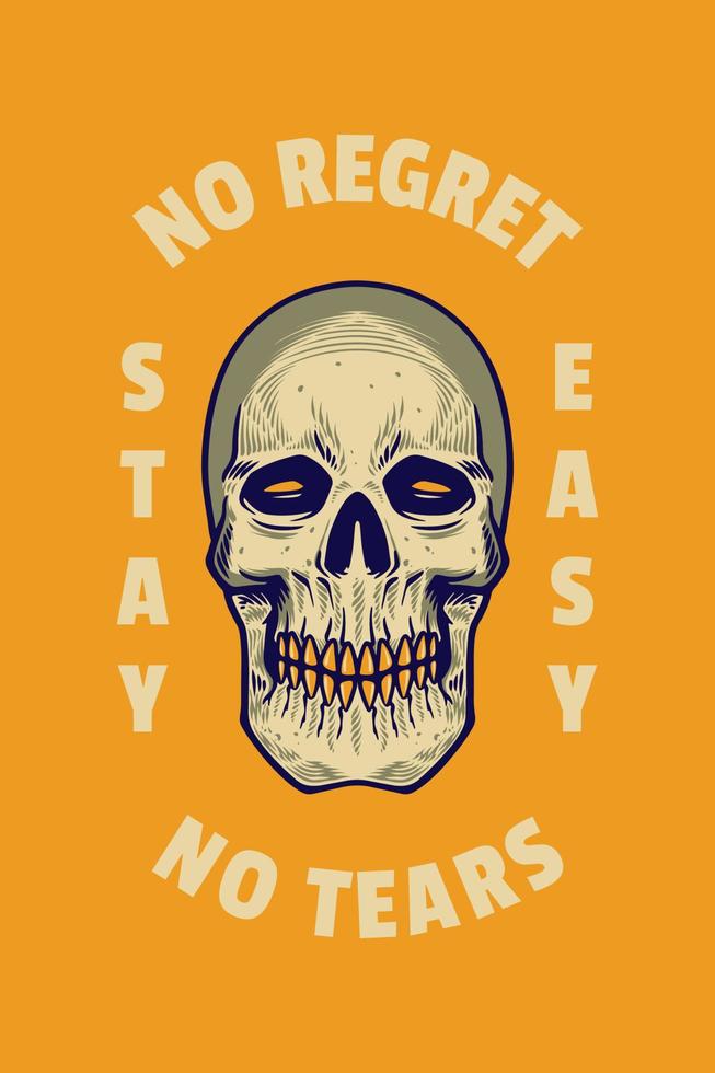 skull head card poster vector illustration