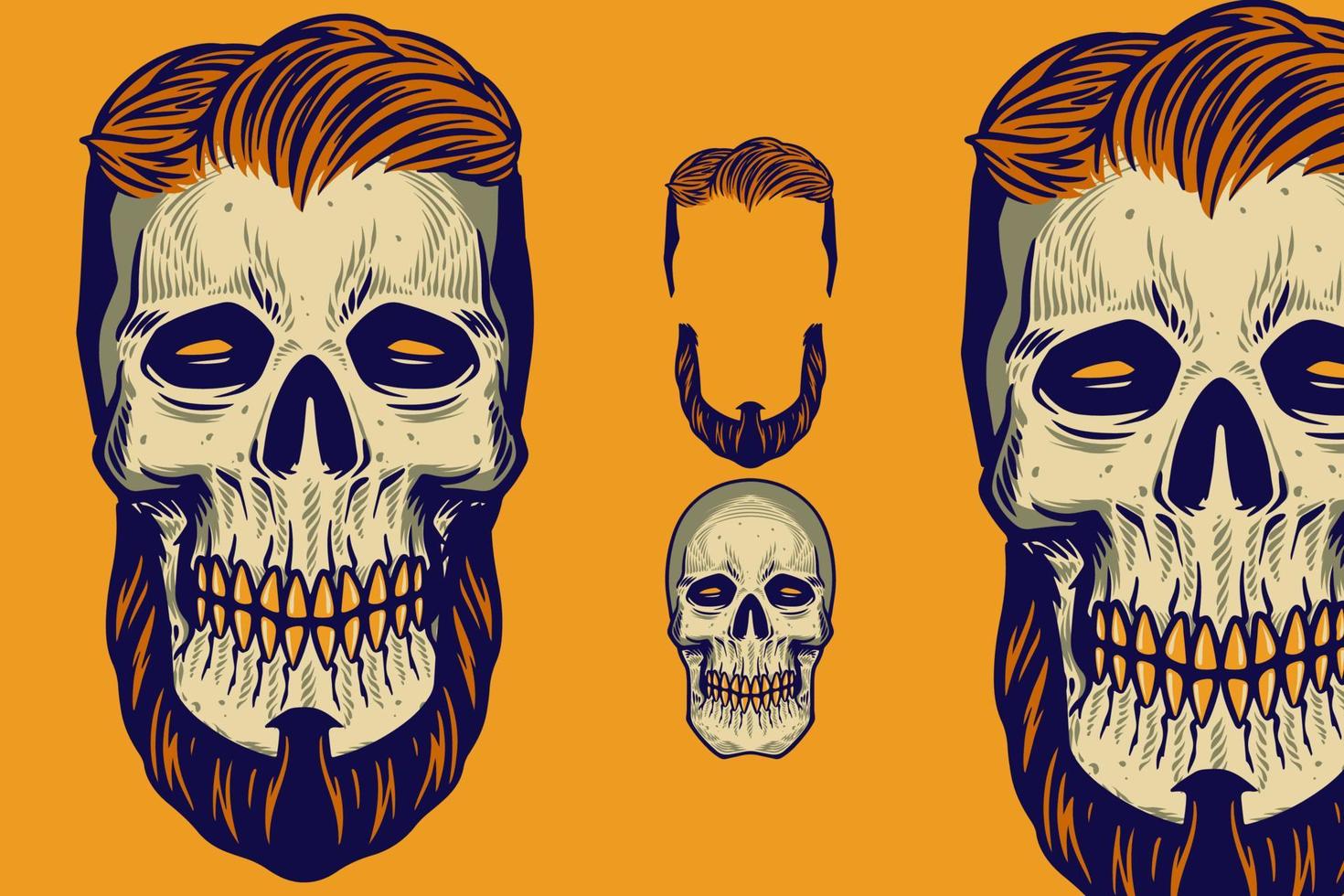 SKULL SET 3-10 vector