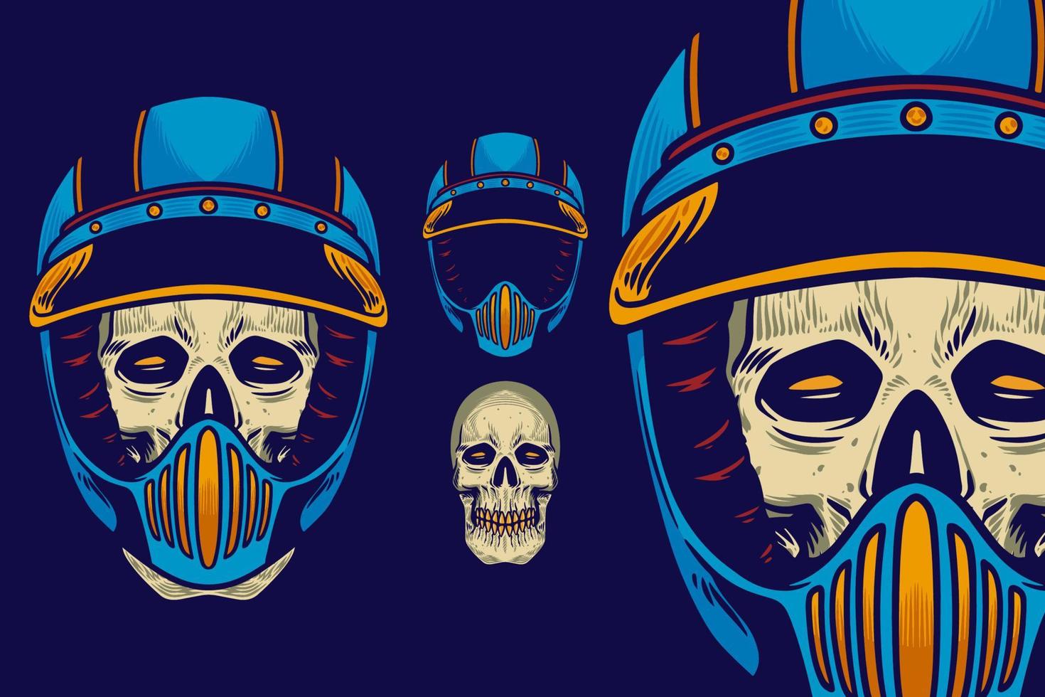 SKULL SET 3-04 vector