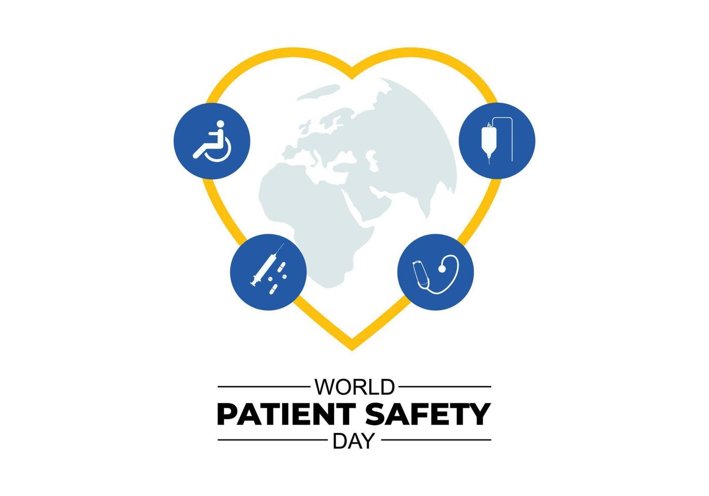 World patient safety day background with safety symbol on september 17 vector