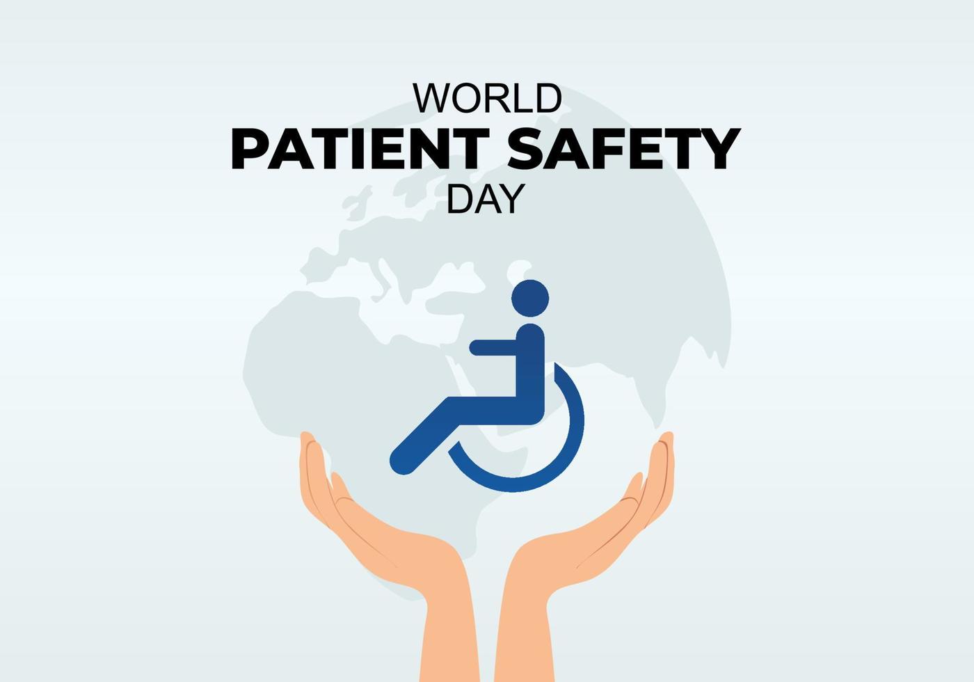 fondo del día mundial de la seguridad del paciente con símbolo de seguridad el 17 de septiembre vector