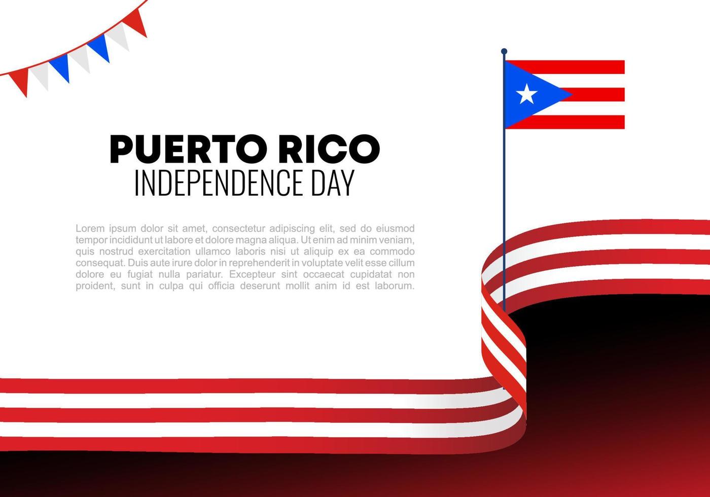 Puerto Rico independence day background on July 4. vector