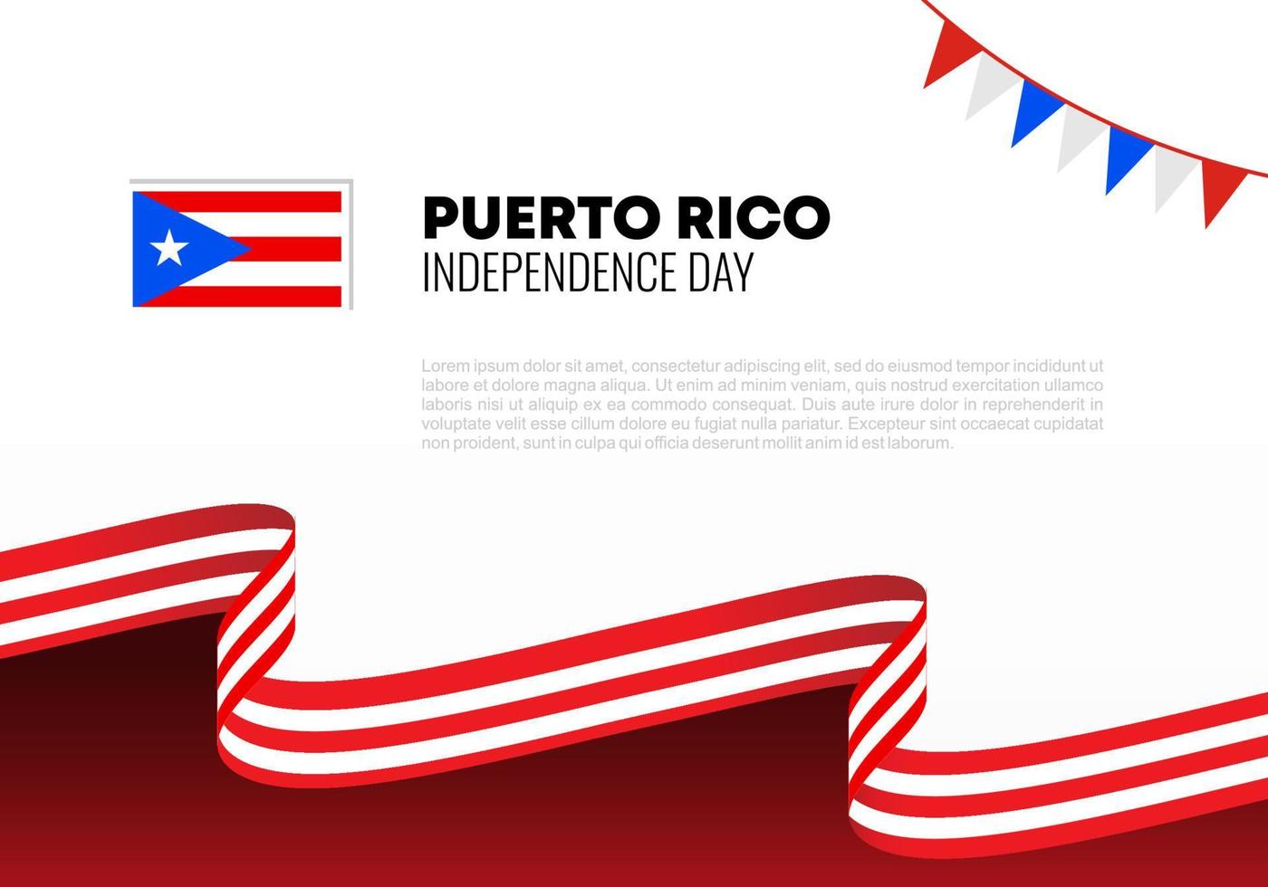 Puerto Rico independence day background on July 4. vector