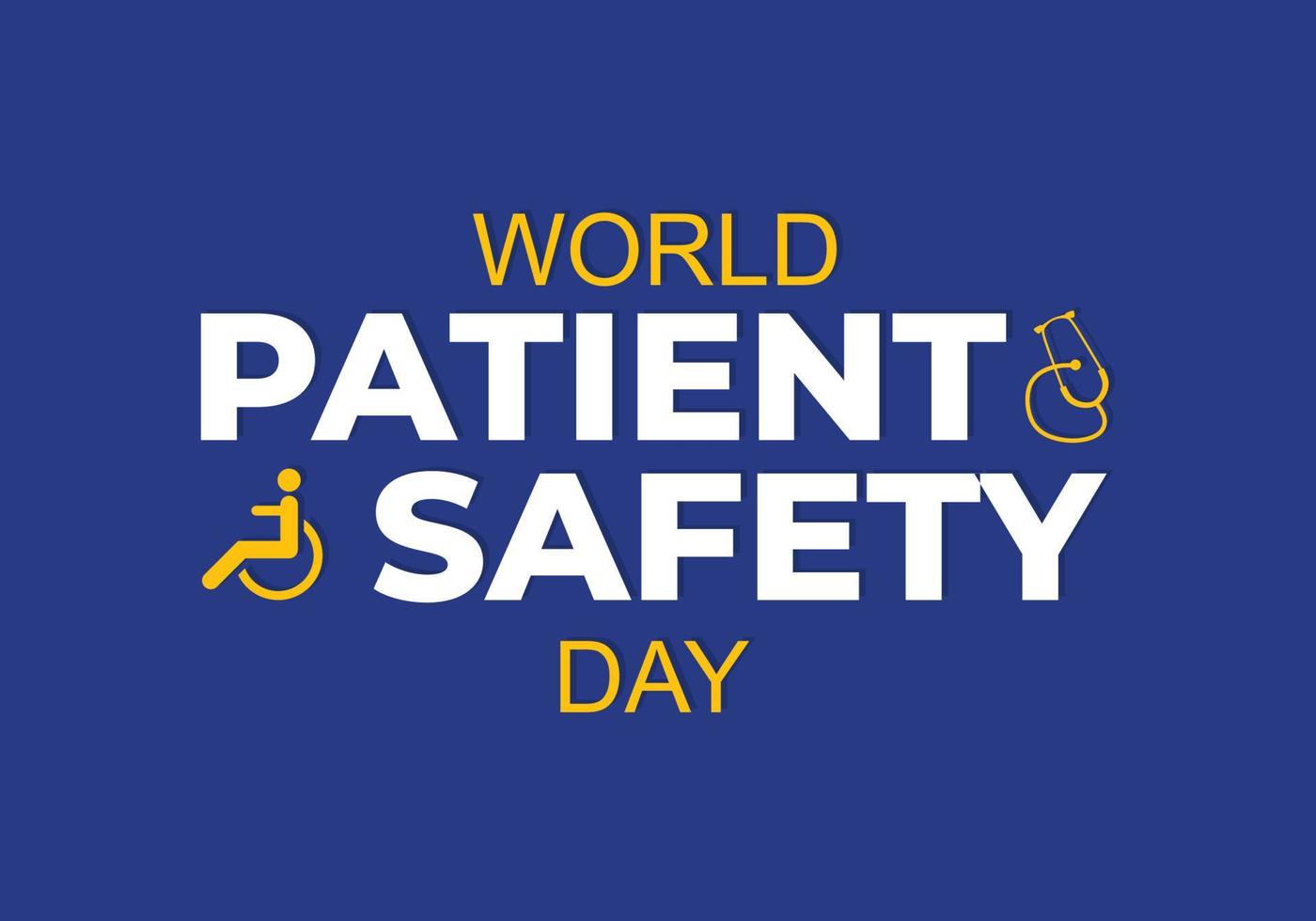 World patient safety day background with stethoscope and safety symbol vector