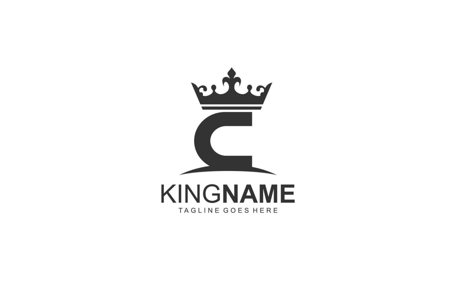 C logo crown for construction company. letter template vector illustration for your brand.