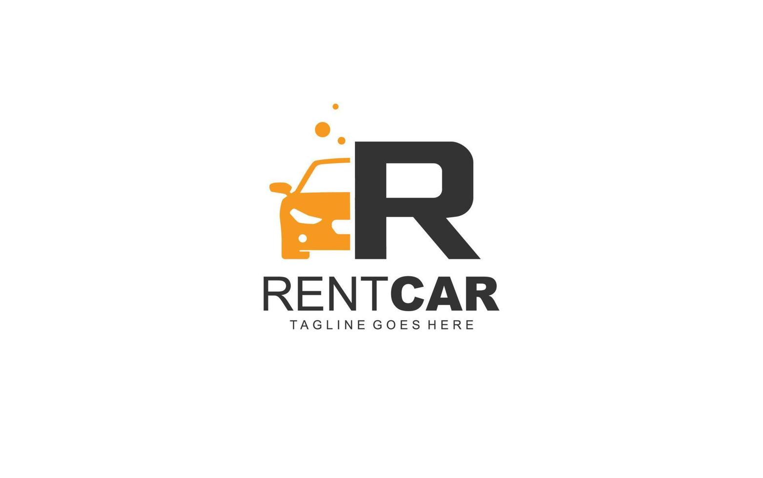 R logo rental for branding company. transportation template vector illustration for your brand.