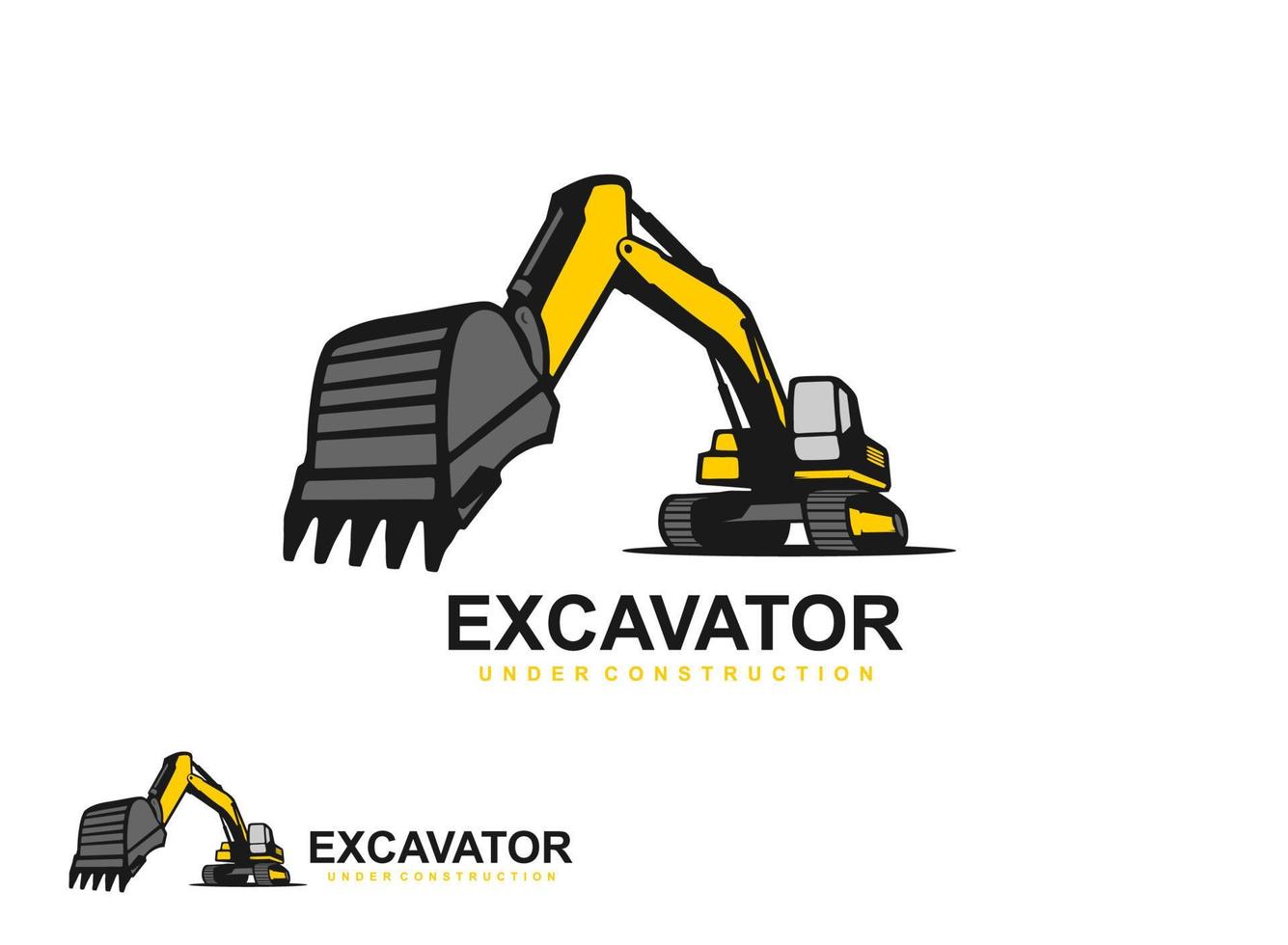 vector de logotipo de equipo pesado para empresa de construcción. vector de plantilla de logotipo de excavadora. ilustración creativa de excavadora para plantilla de logotipo.