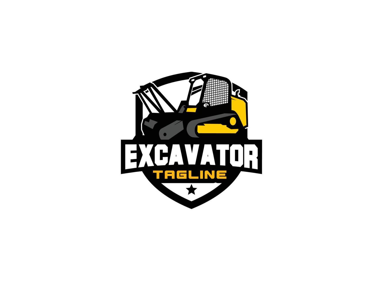Skid steer logo vector for construction company. land clearing