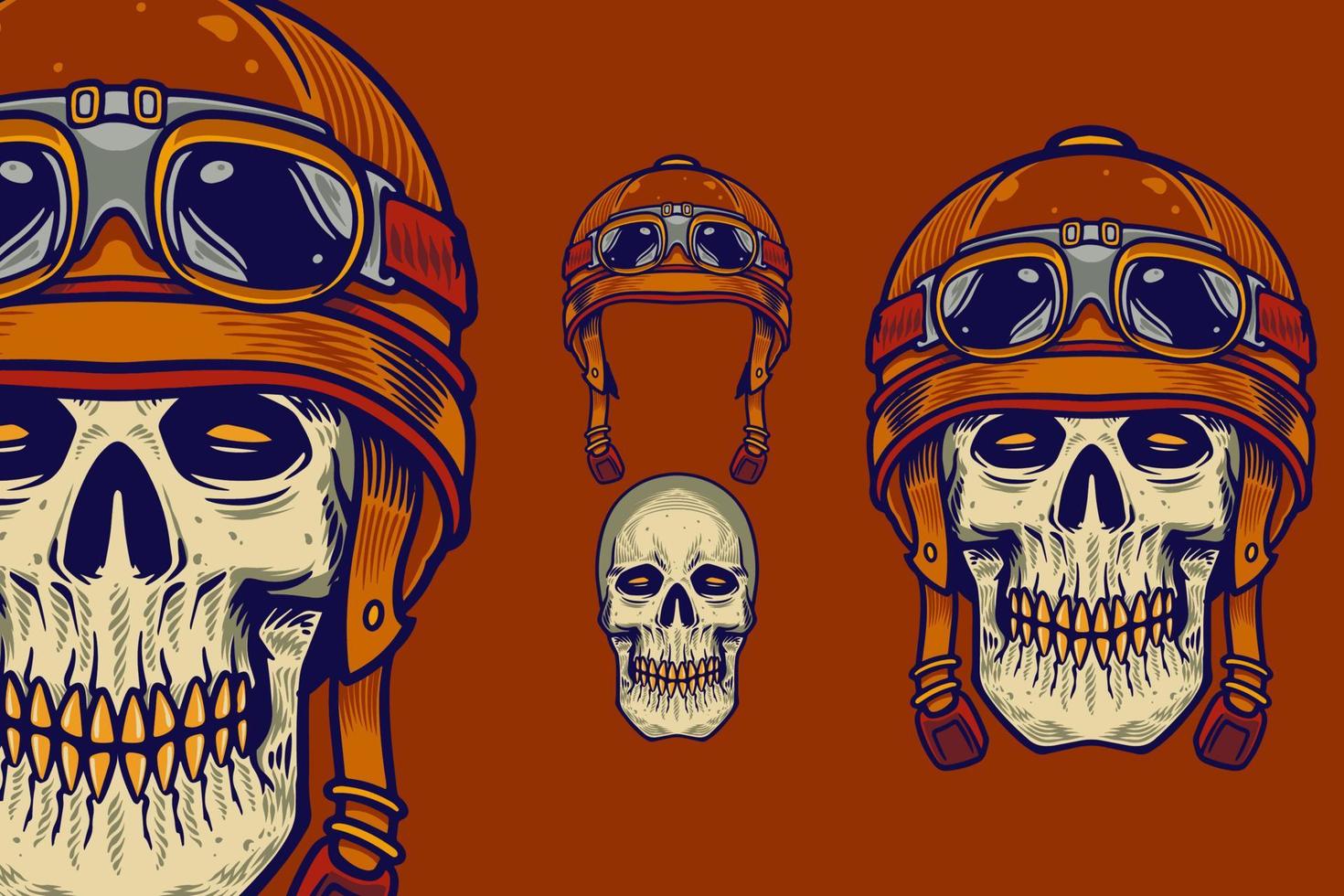 SKULL SET 3-02 vector