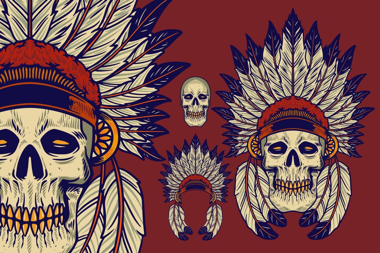 SKULL SET 3-25 vector