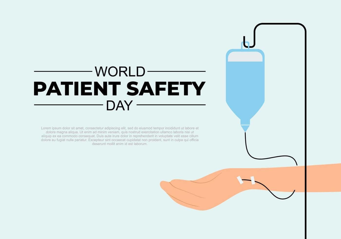 World patient safety day background with safety symbol on september 17 vector