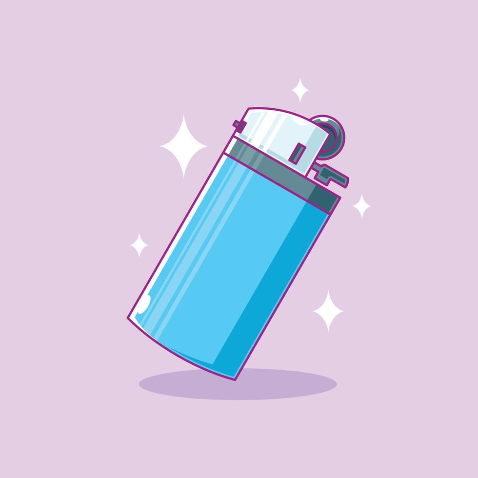 Blue gas lighter cartoon design vector