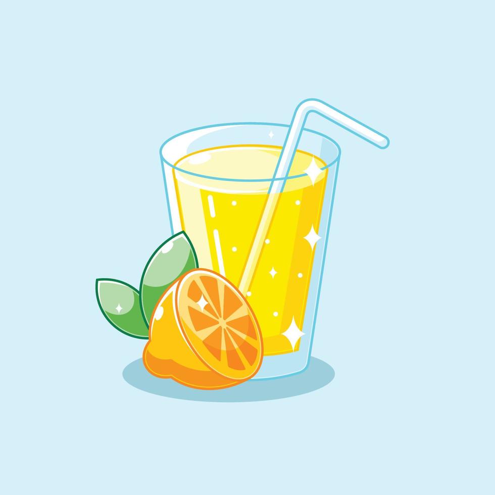 Cartoon lemonade in glass design vector