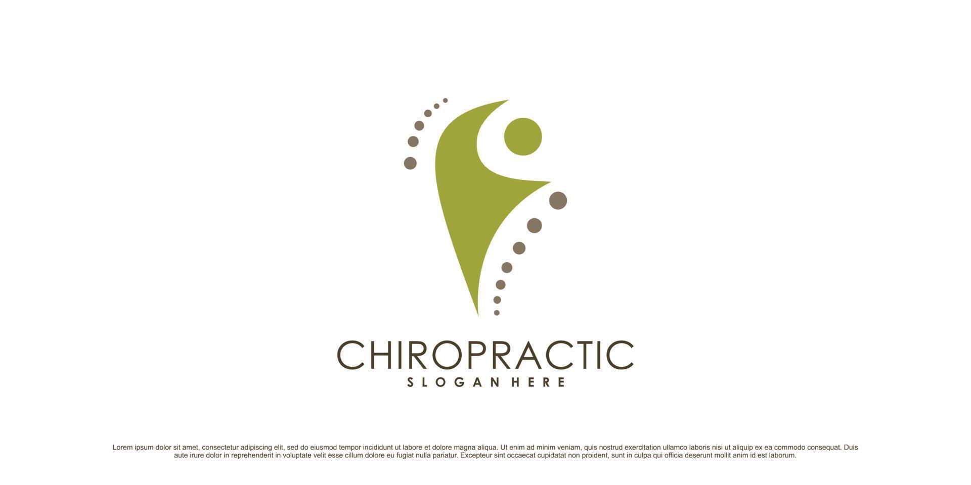 Chiropractic icon logo design inspiration for health care spine with creative concept Premium Vector