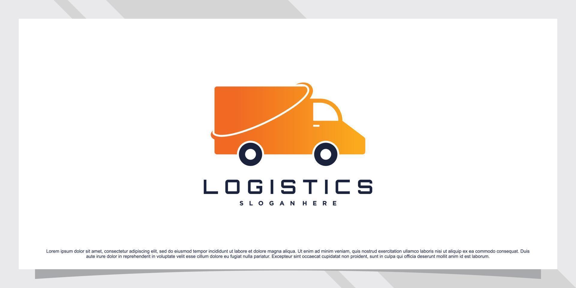 Logistics truck transportation logo design inspiration for business vector