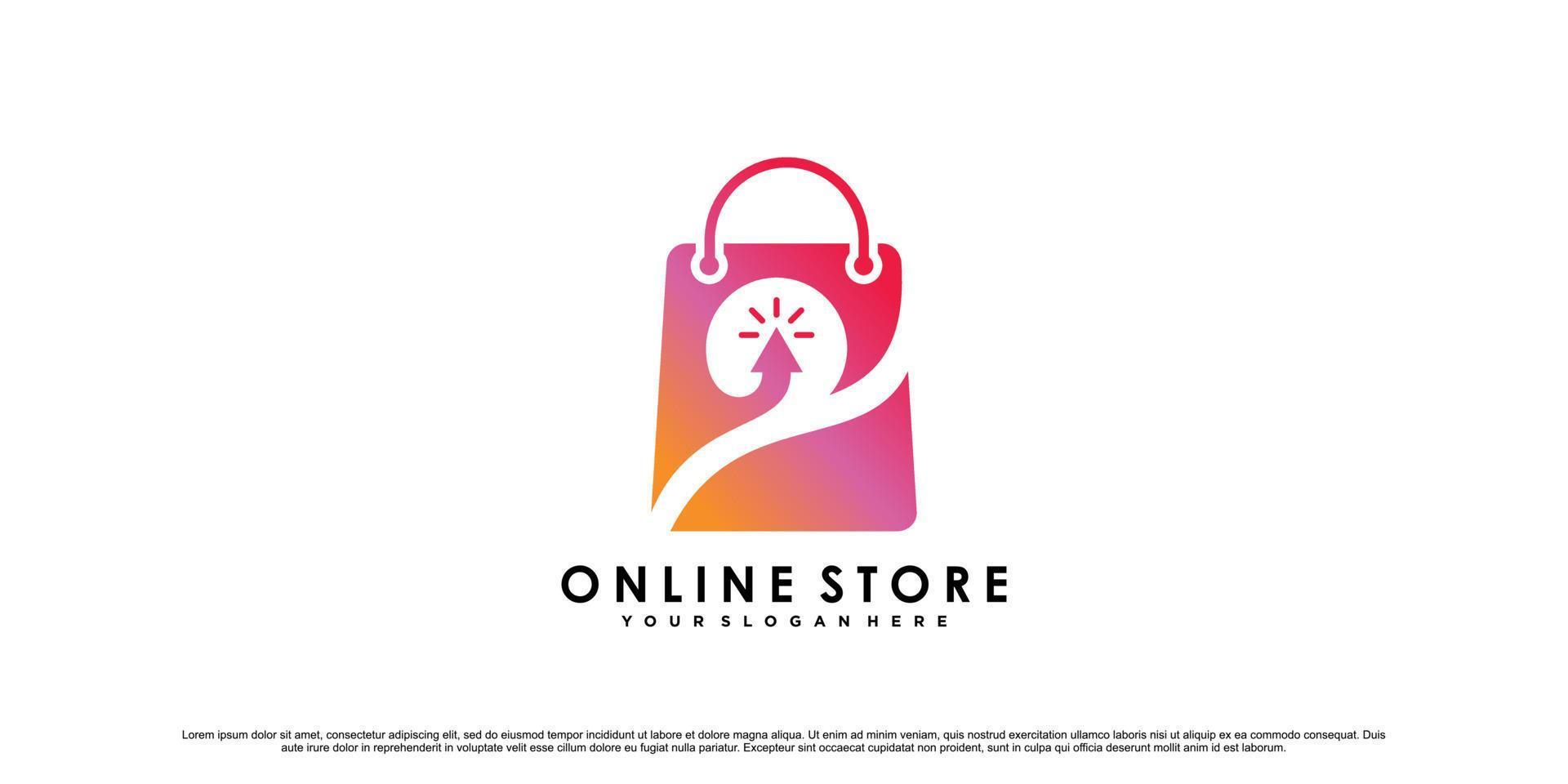 Online store logo design for commerce business icon with modern style concept Premium Vector