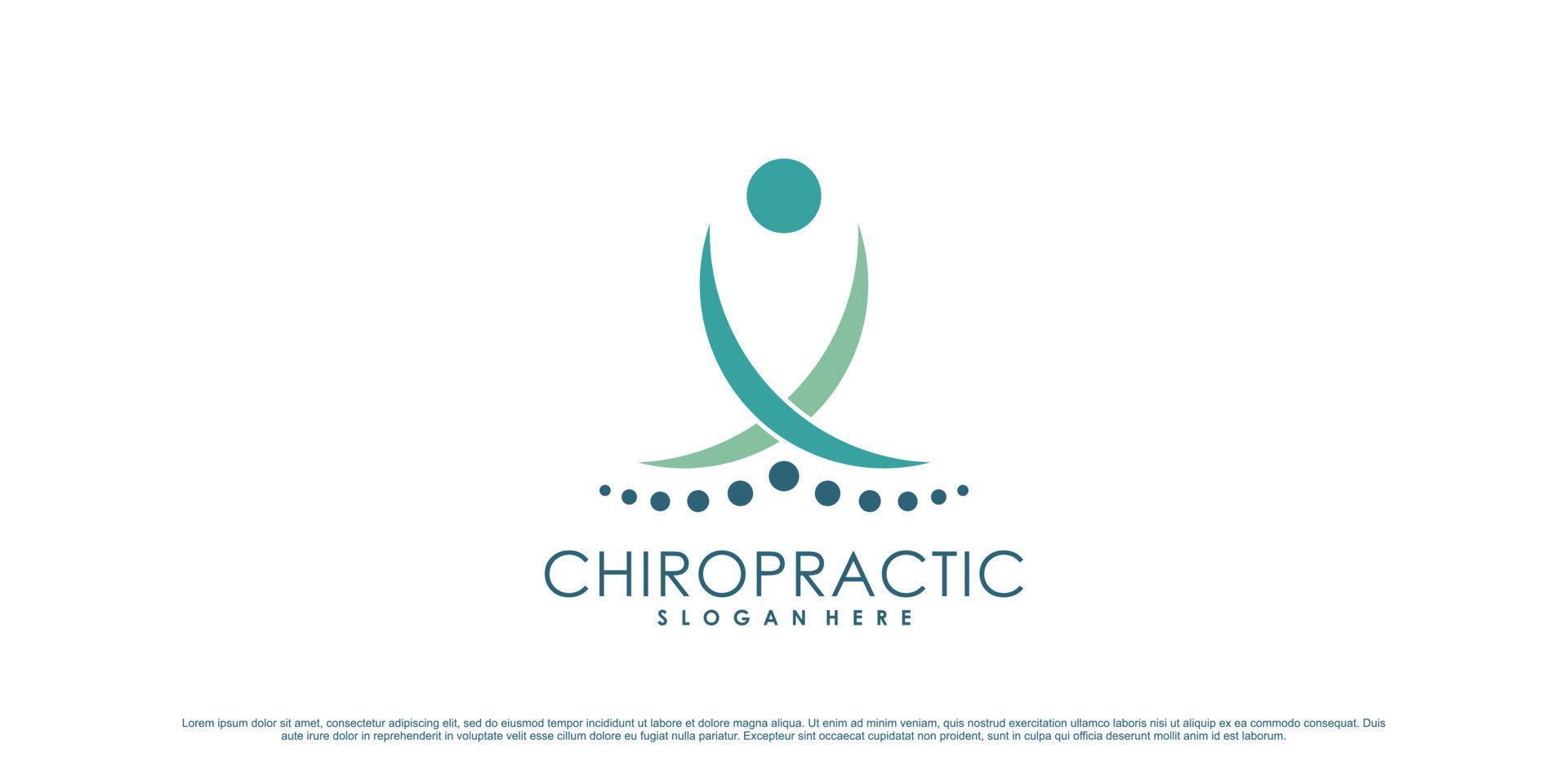 Chiropractic icon logo design inspiration for health care spine with creative concept Premium Vector