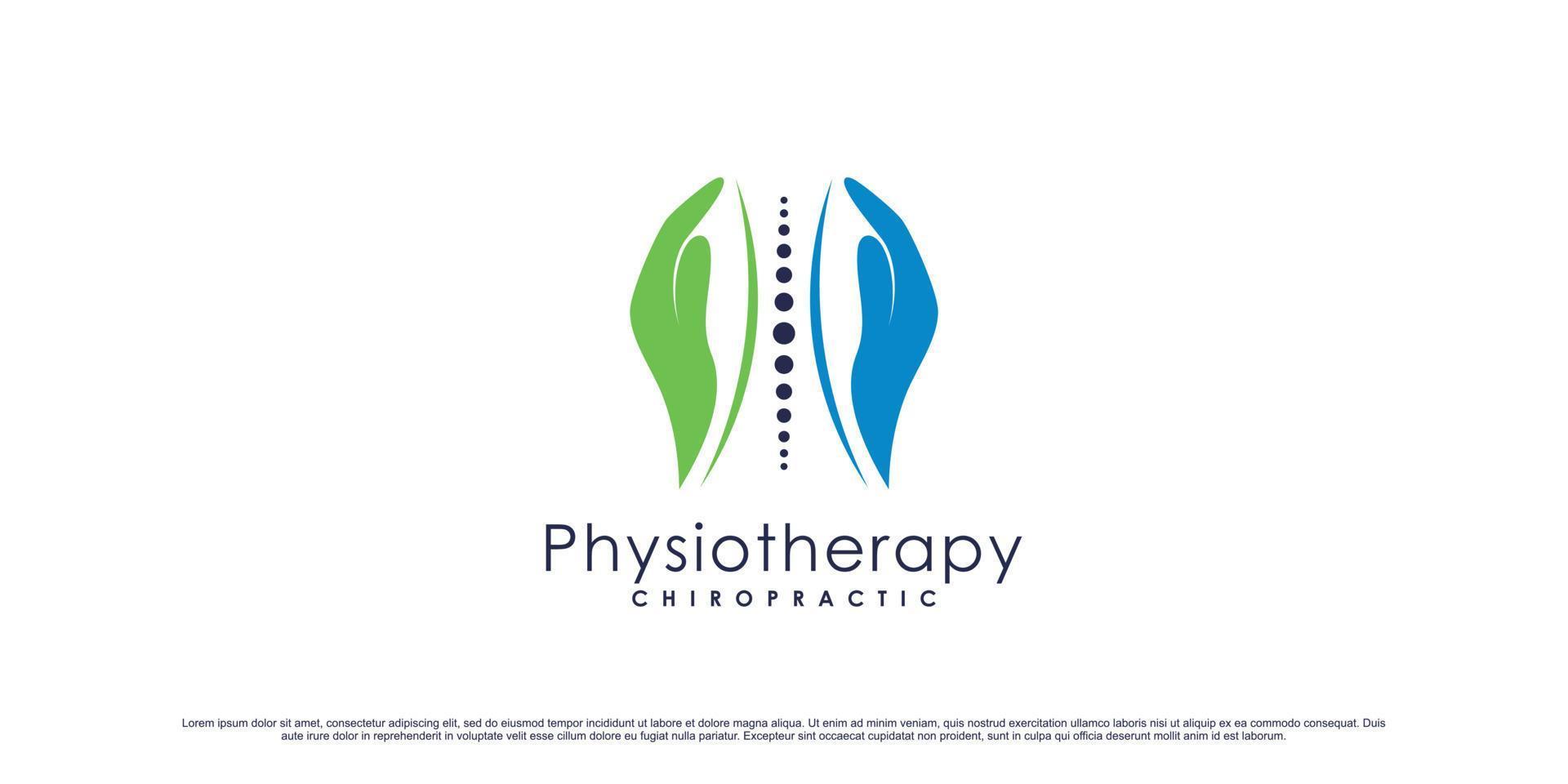 Physiotherapy logo design for healthcare and medical with creative modern concept Premium Vector