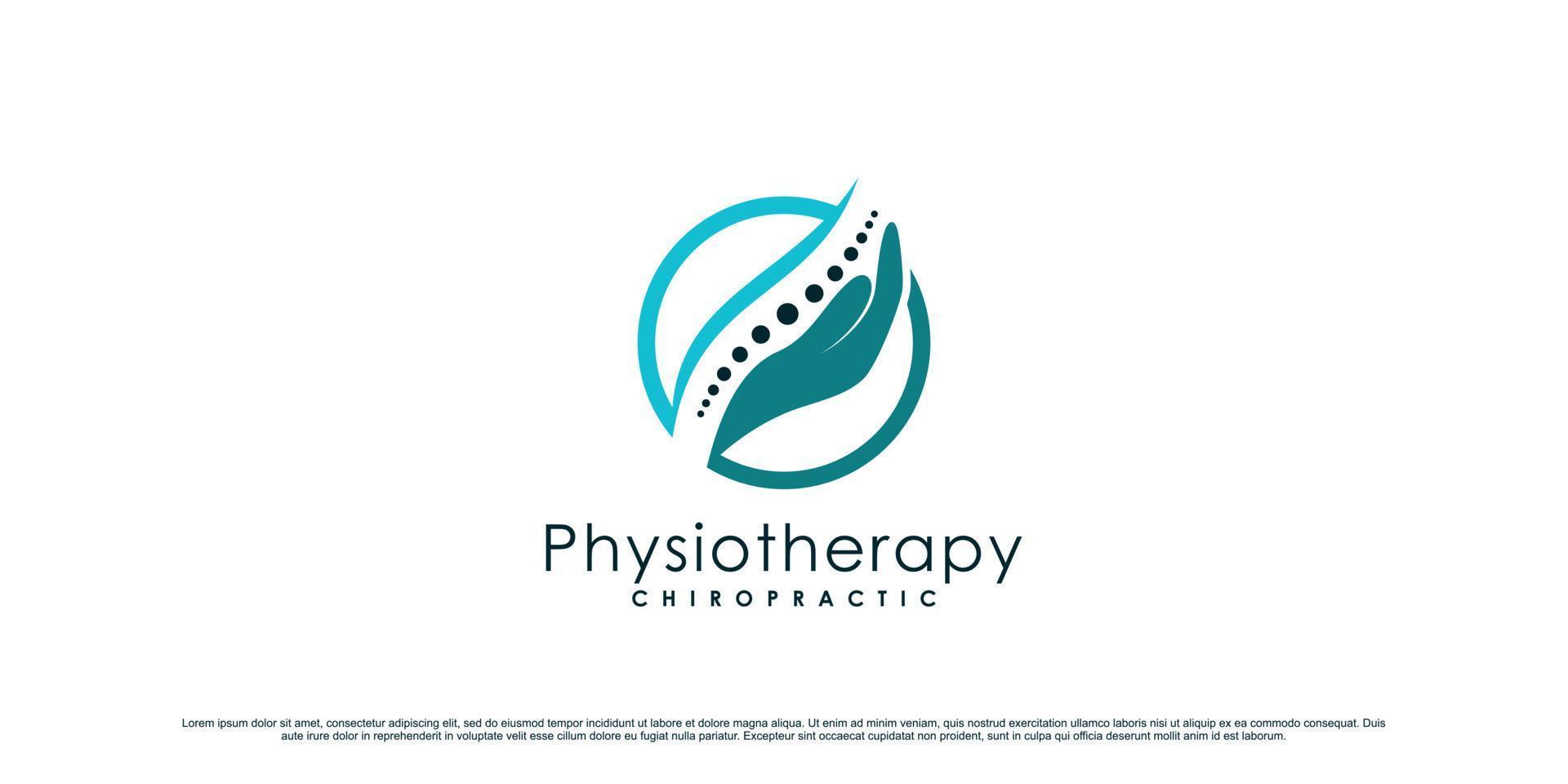 Physiotherapy logo design for healthcare and medical with creative modern concept Premium Vector