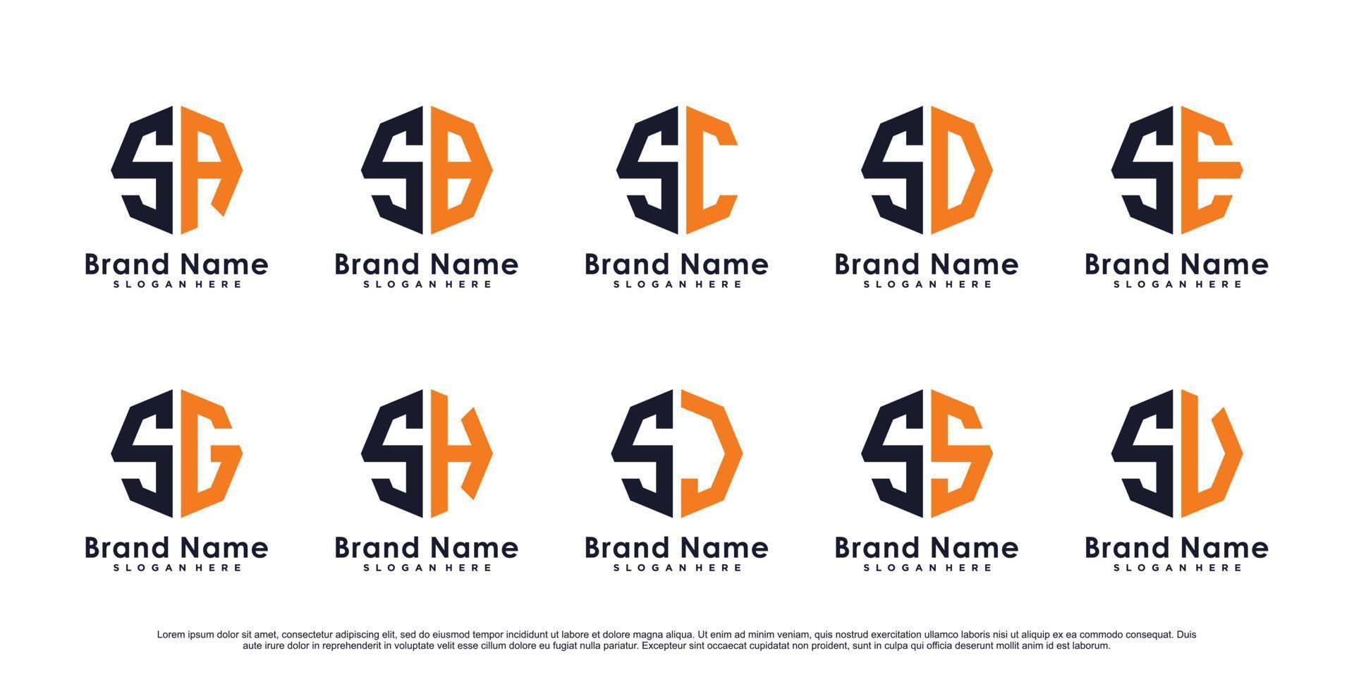 Collection of initial letter s icon logo design template with creative element Premium Vector