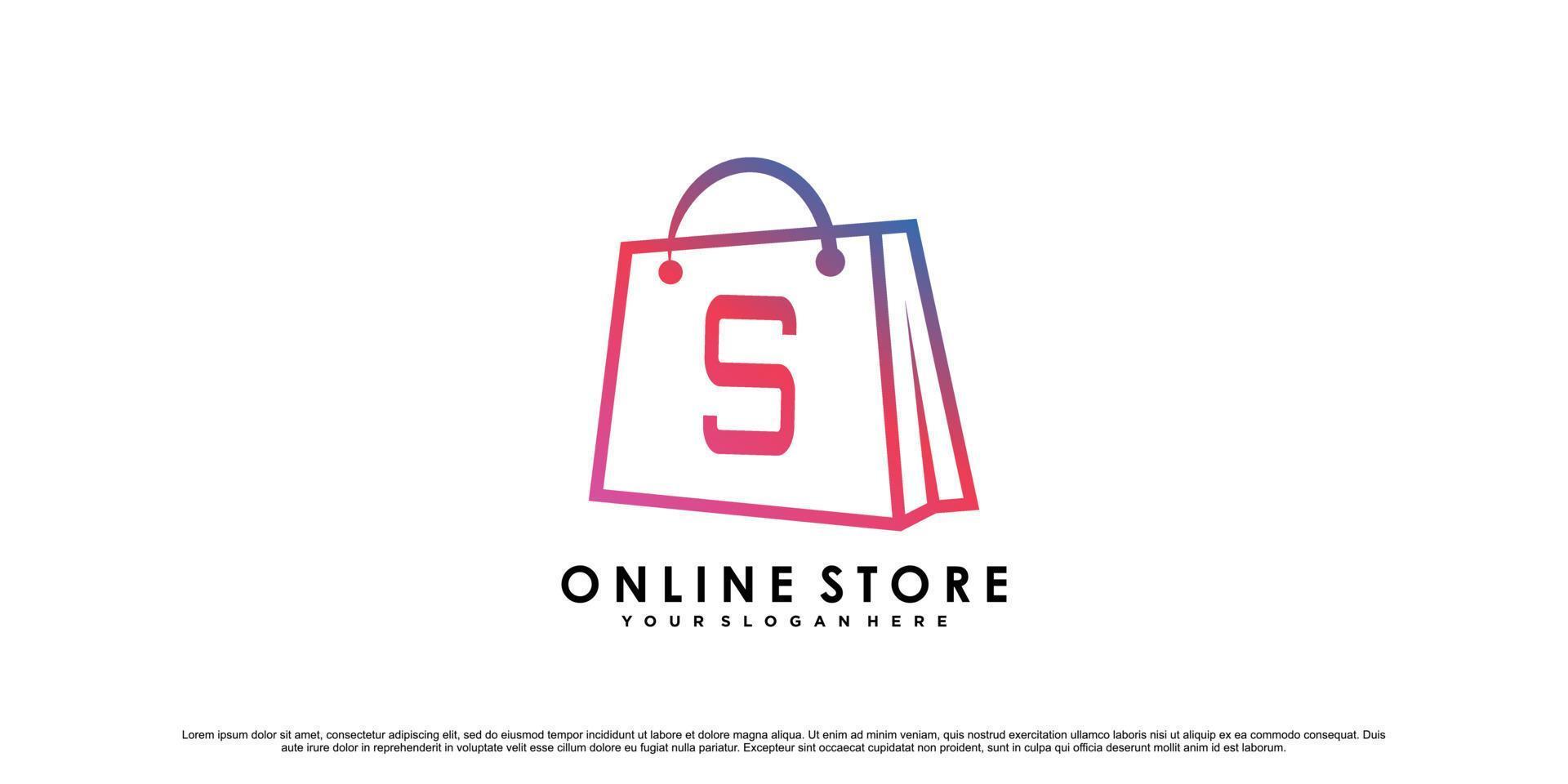 Online store logo design for commerce business icon with modern style concept Premium Vector