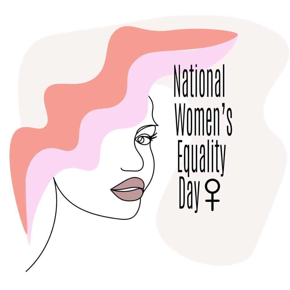 National Womens Equality Day, stylized portrait of a woman for a thematic poster vector