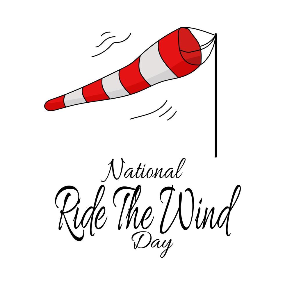 National Ride The Wind Day, striped wind pointer for banner or poster