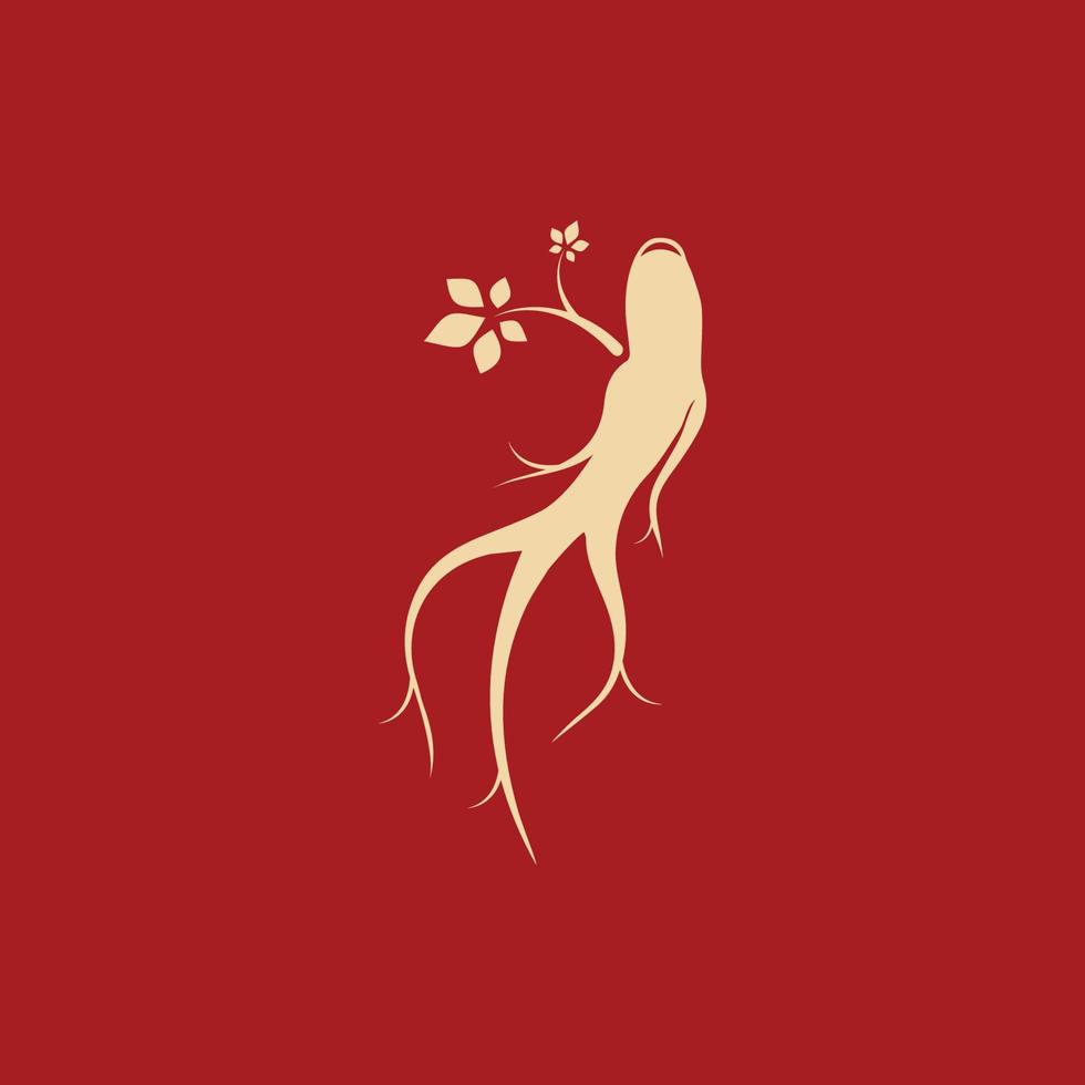 plantilla de diseño de ilustración de icono de vector de ginseng