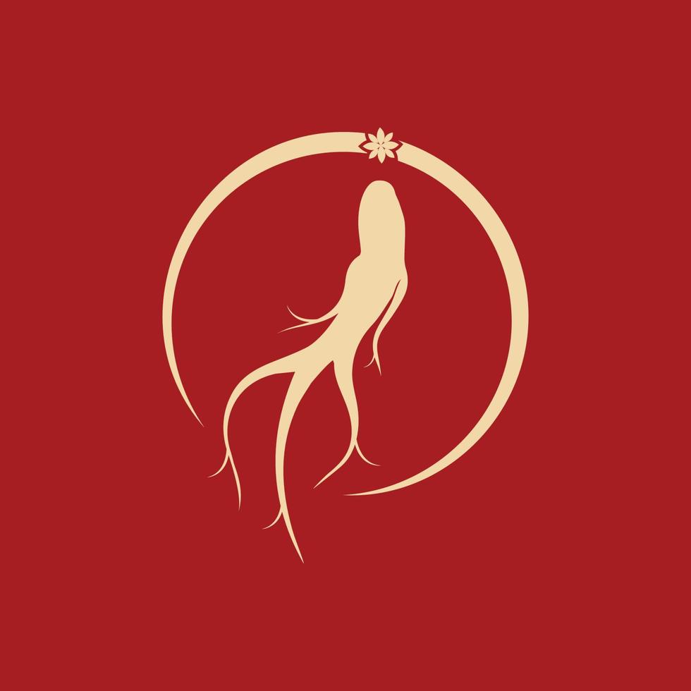 plantilla de diseño de ilustración de icono de vector de ginseng