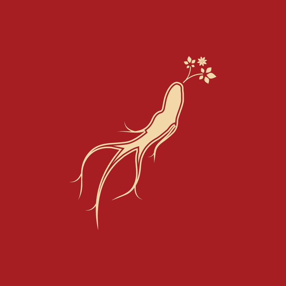 plantilla de diseño de ilustración de icono de vector de ginseng