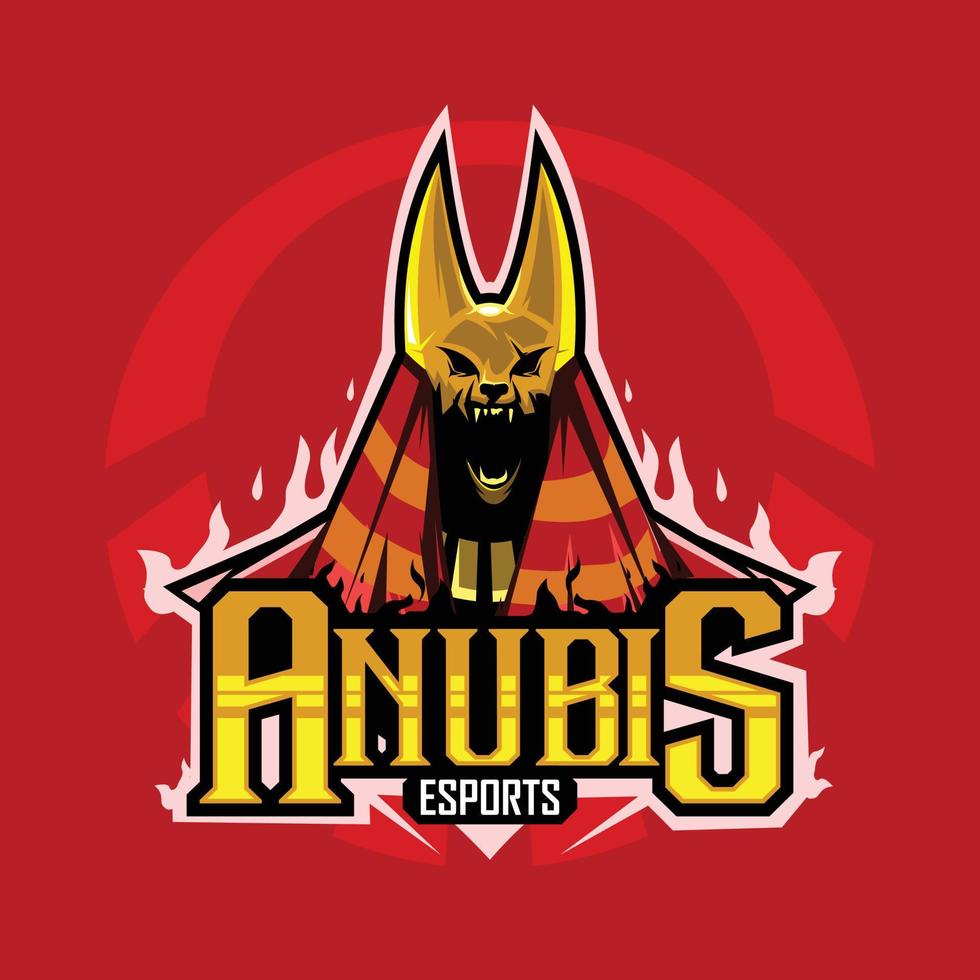 logotipo de la mascota de la cabeza de anubis vector