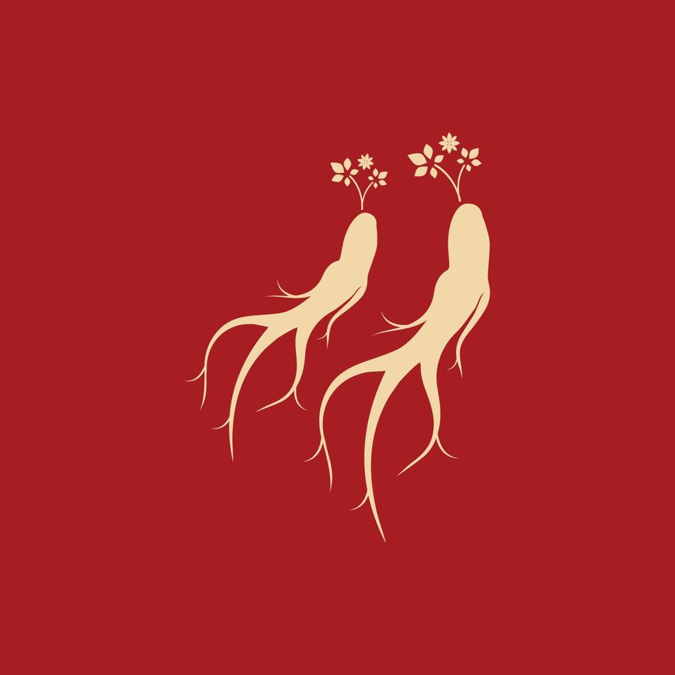 plantilla de diseño de ilustración de icono de vector de ginseng