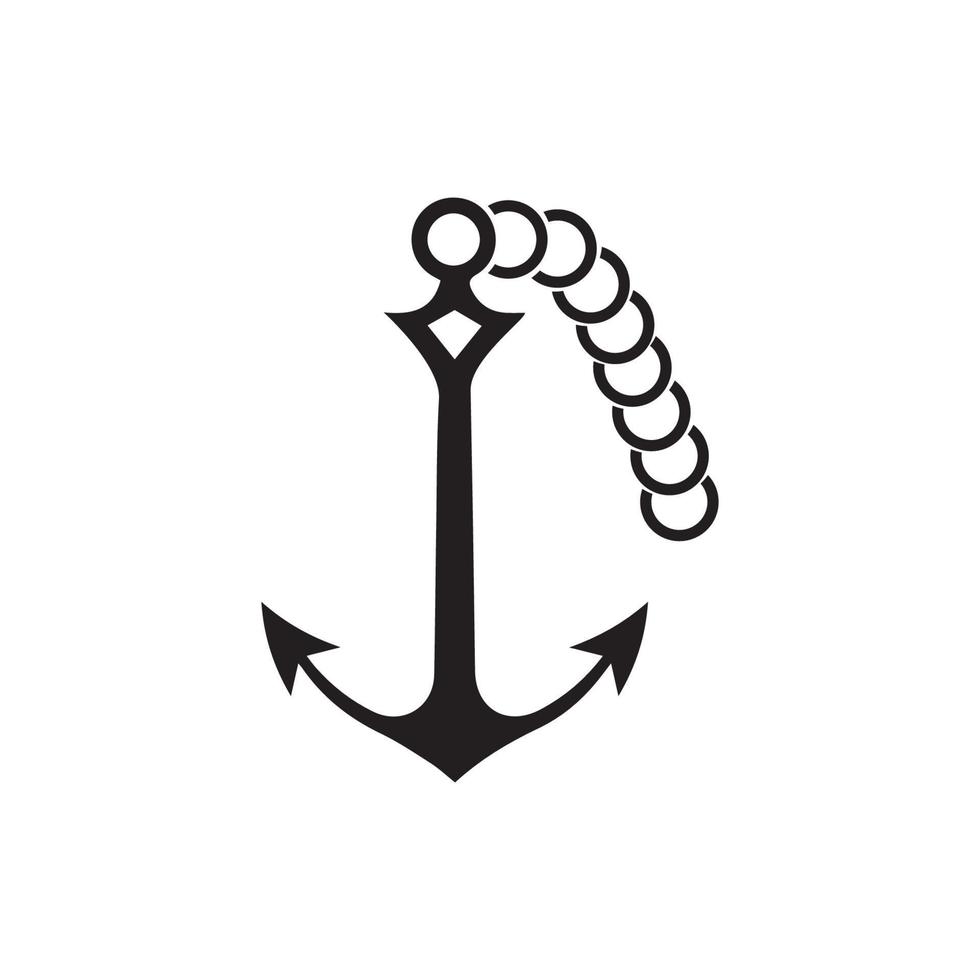 Ilustración de vector de plantilla de logotipo de icono de ancla