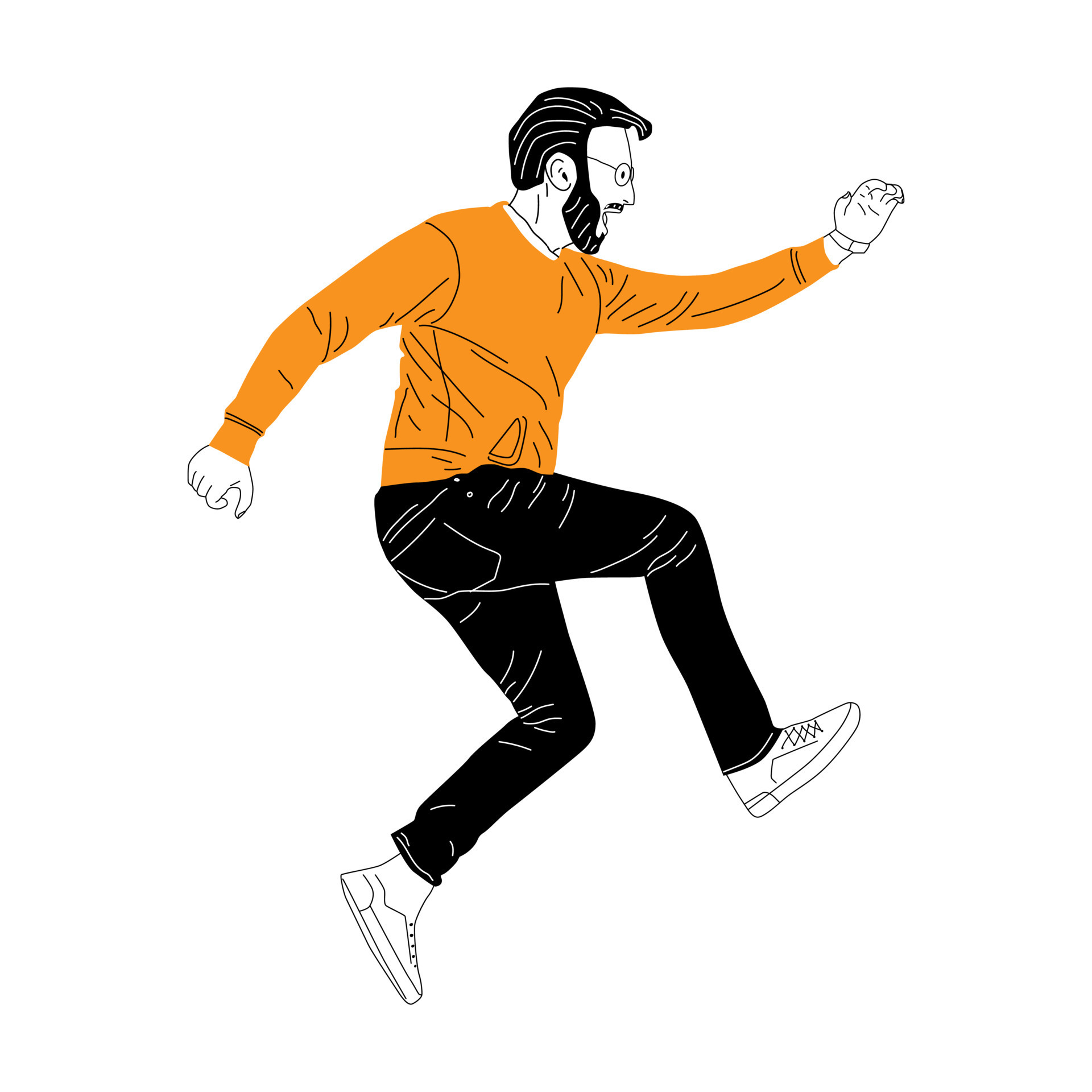 hand draw happy man jumping 10820614 Vector Art at Vecteezy