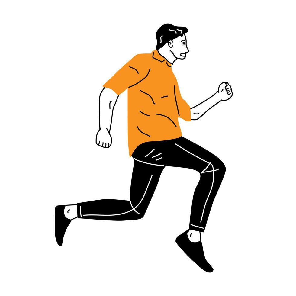 illustration of man jumping celebrating success vector