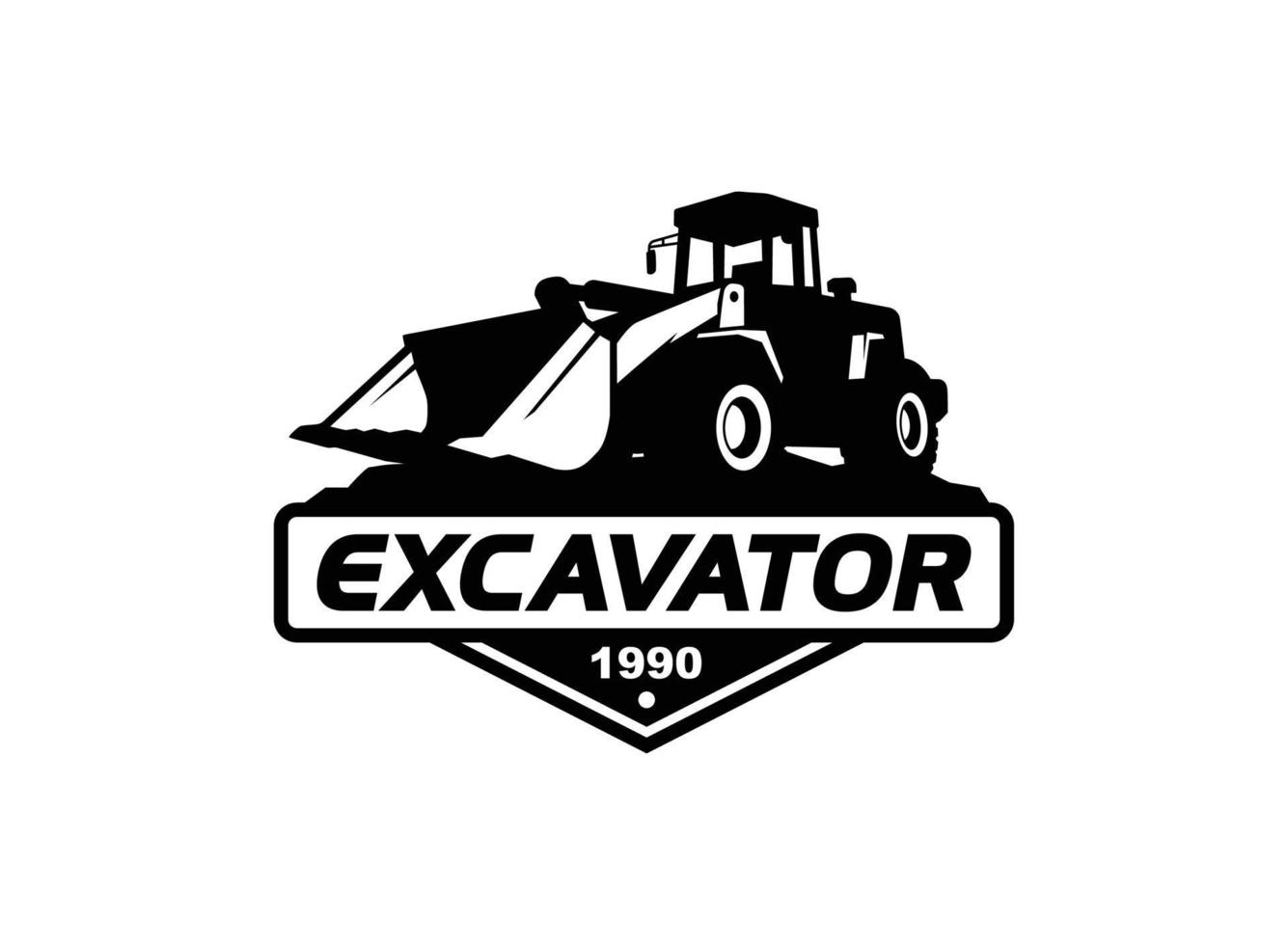 vector del logotipo del cargador para la empresa constructora. ilustración de vector de plantilla de equipo pesado para su marca.