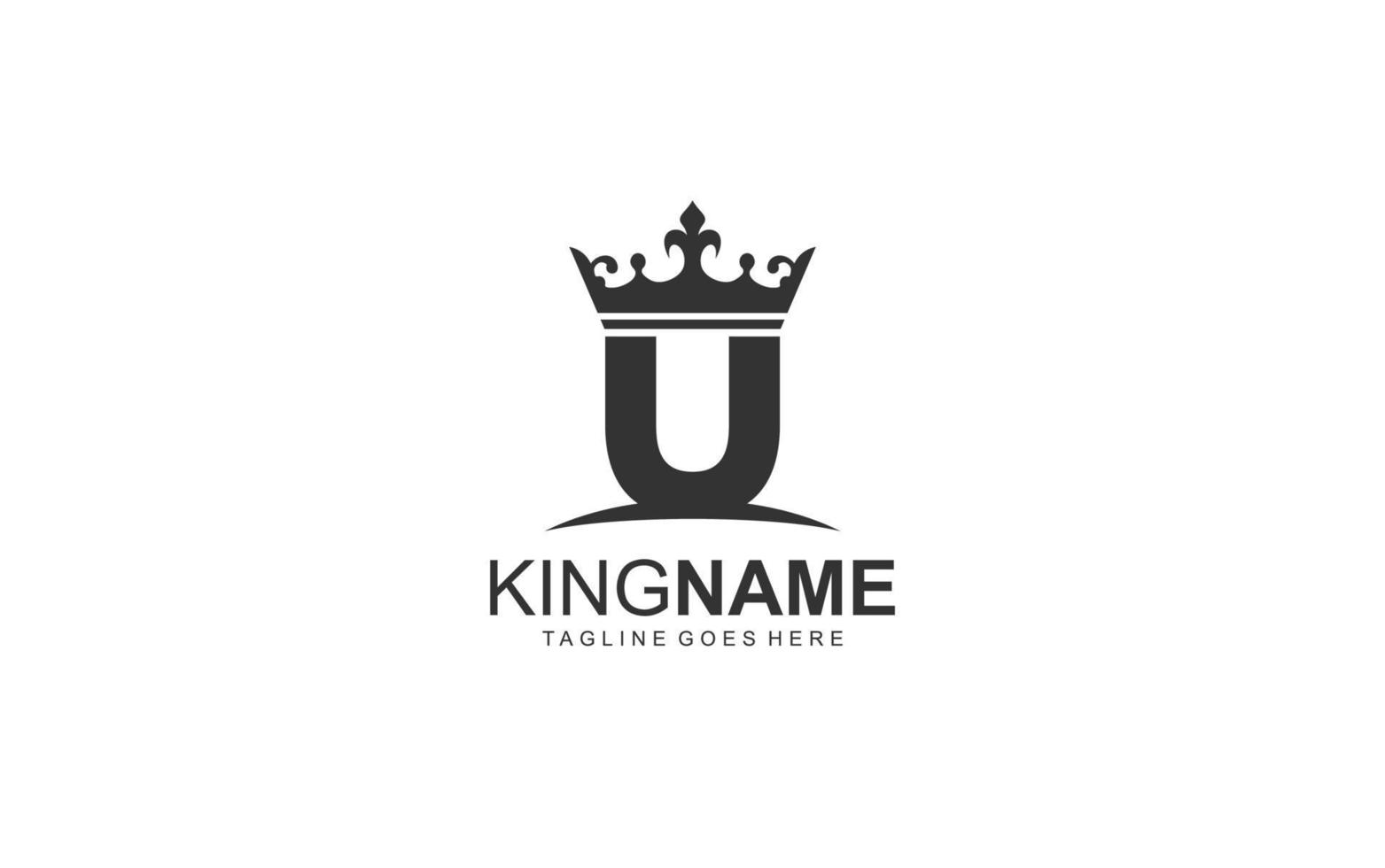 U logo crown for construction company. letter template vector illustration for your brand.