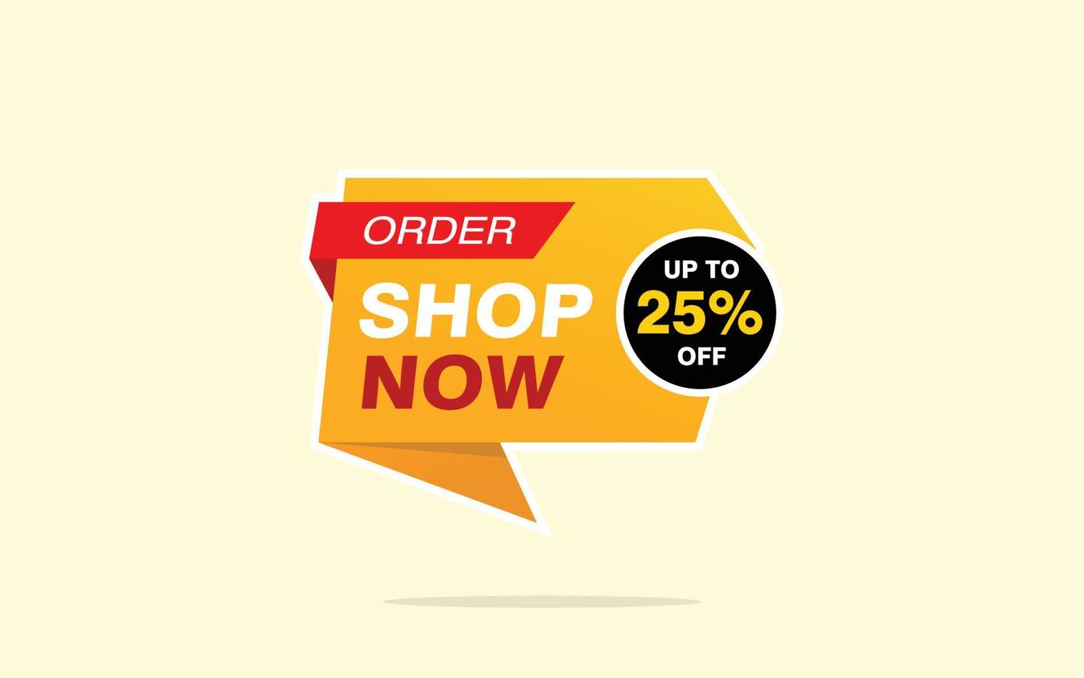 25 Percent discount offer, clearance, promotion banner layout with sticker badge. vector