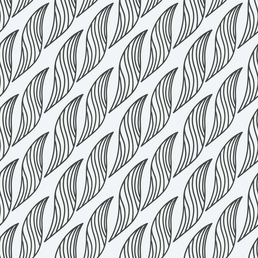 hand drawn leaves monochrome seamless pattern vector