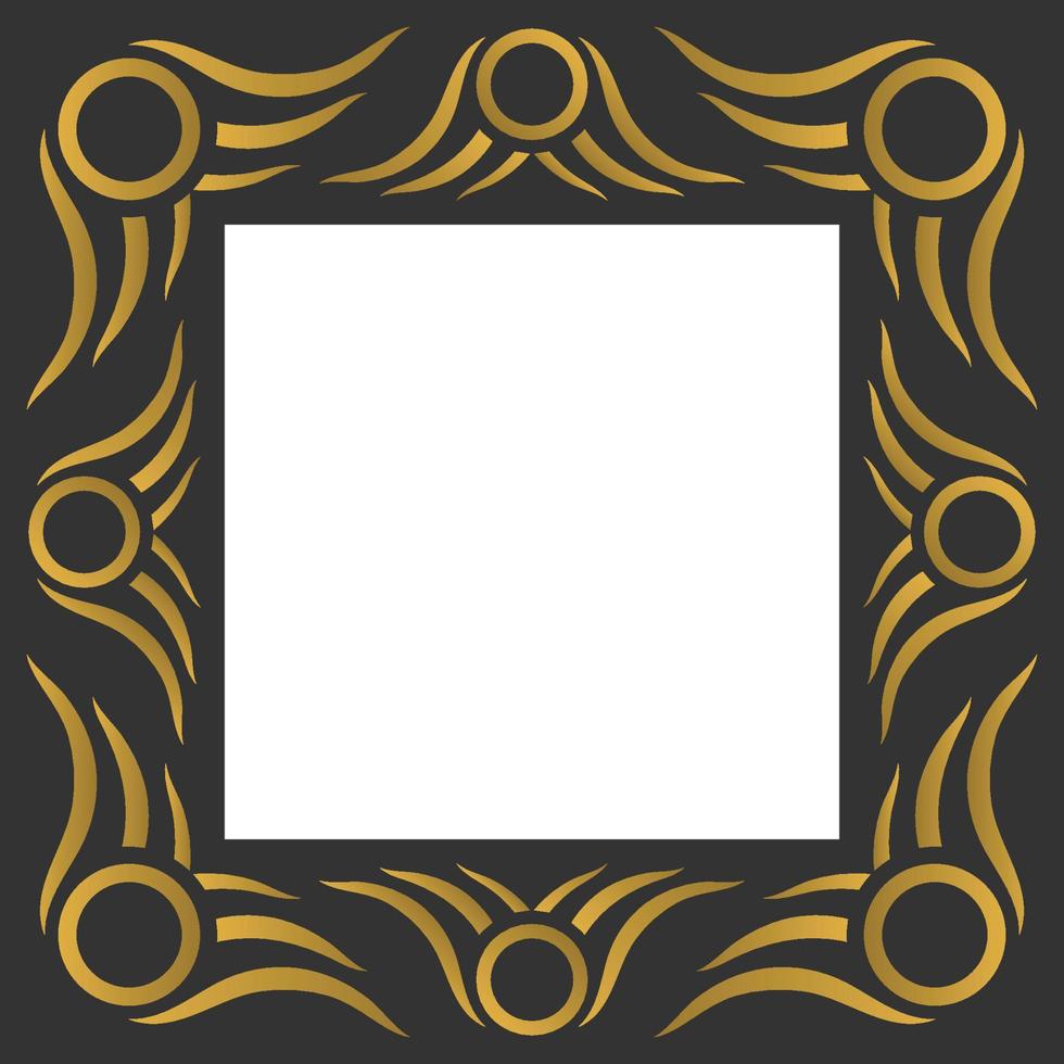 luxury circles and floral photo frame vector