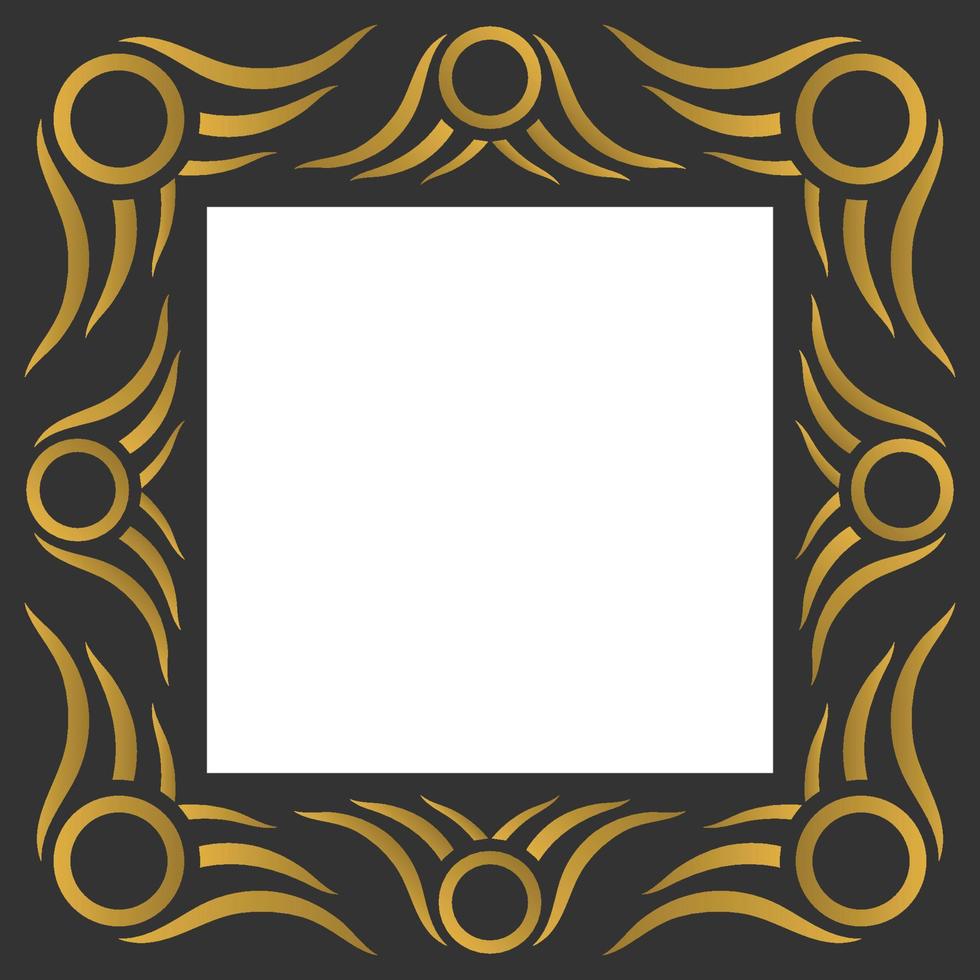 luxury circles and floral photo frame vector