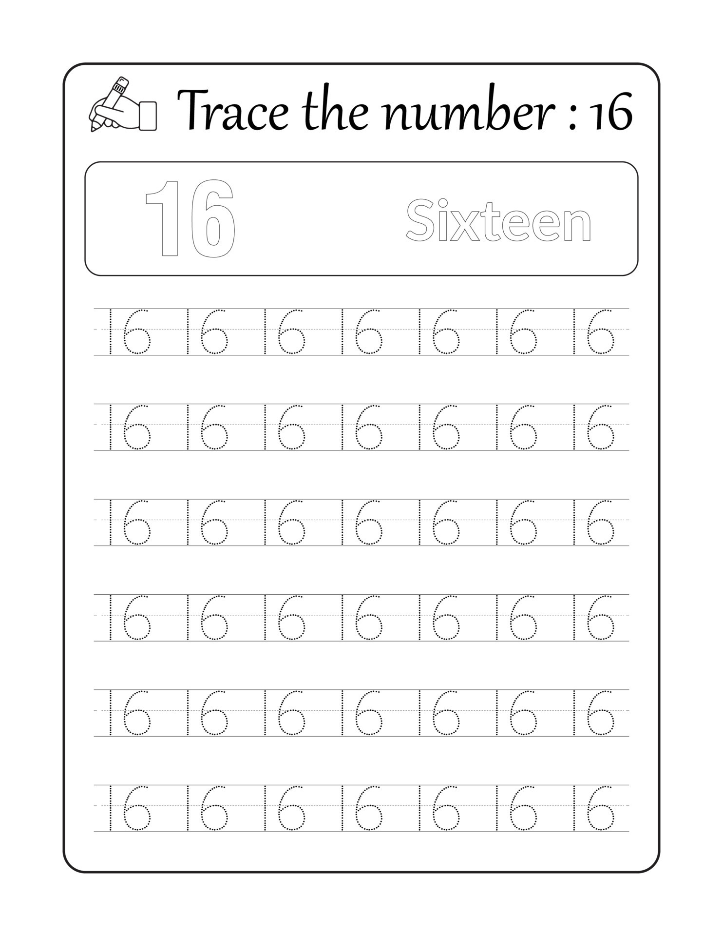 trace-the-number-16-number-tracing-for-kids-10820867-vector-art-at
